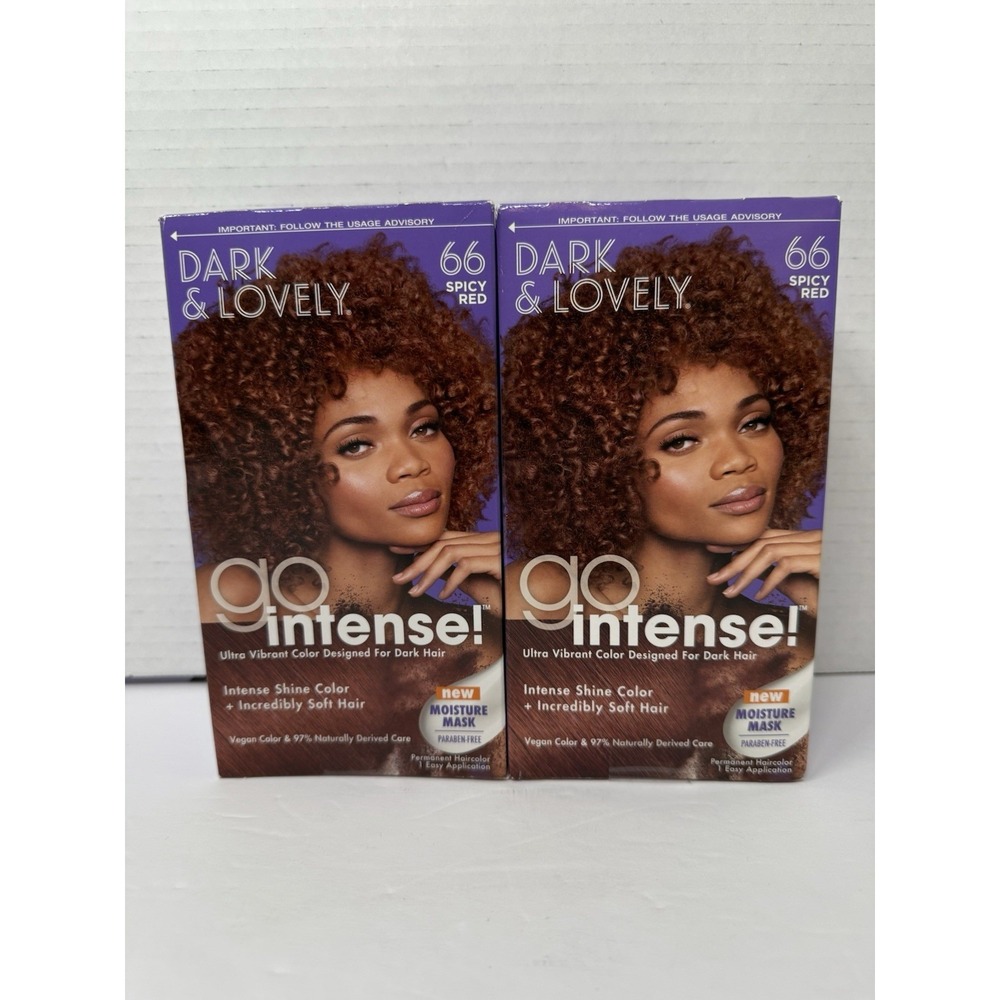 2 New Dark & Lovely Color Gloss Ultra Radiant Hair GO INTENSE 66 Spicy Red